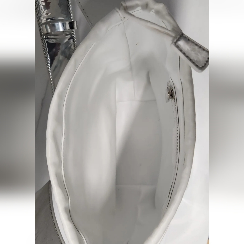 $980 Paco Rabanne Metallic Mirror Cage Faux Leather Large Hobo Bag NWT - Picture 8 of 10